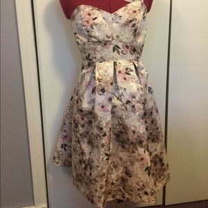 LC Lauren Conrad Runway Floral Strapless Dress